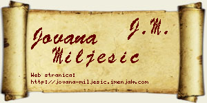 Jovana Milješić vizit kartica